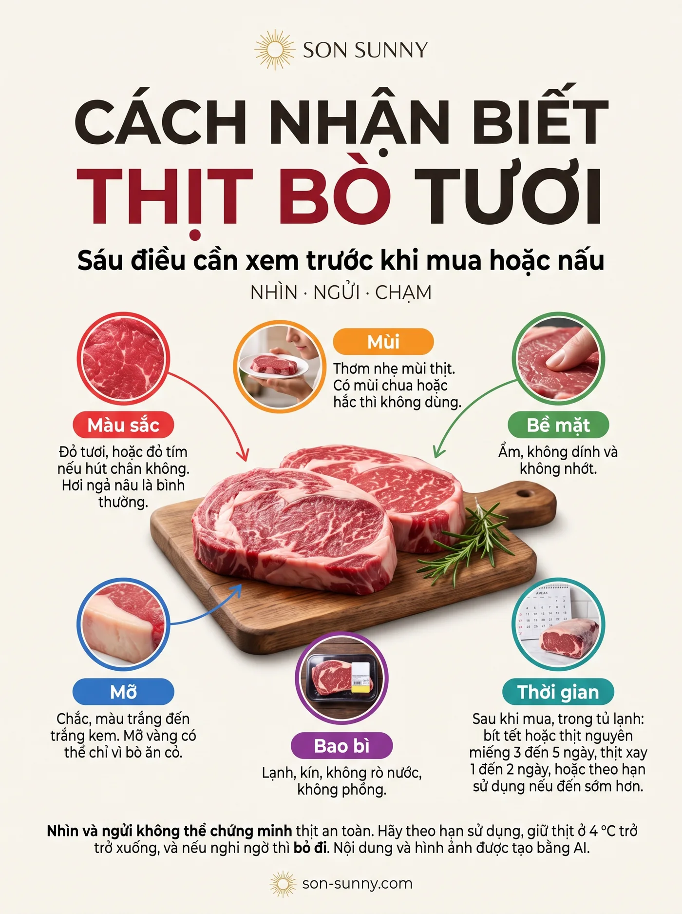 Cách nhận biết thịt bò tươi - Sáu điều cần xem trước khi mua hoặc nấu