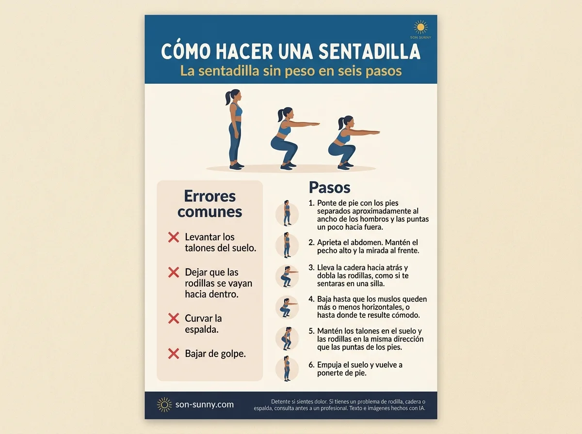 Cómo hacer una sentadilla - La sentadilla sin peso en seis pasos