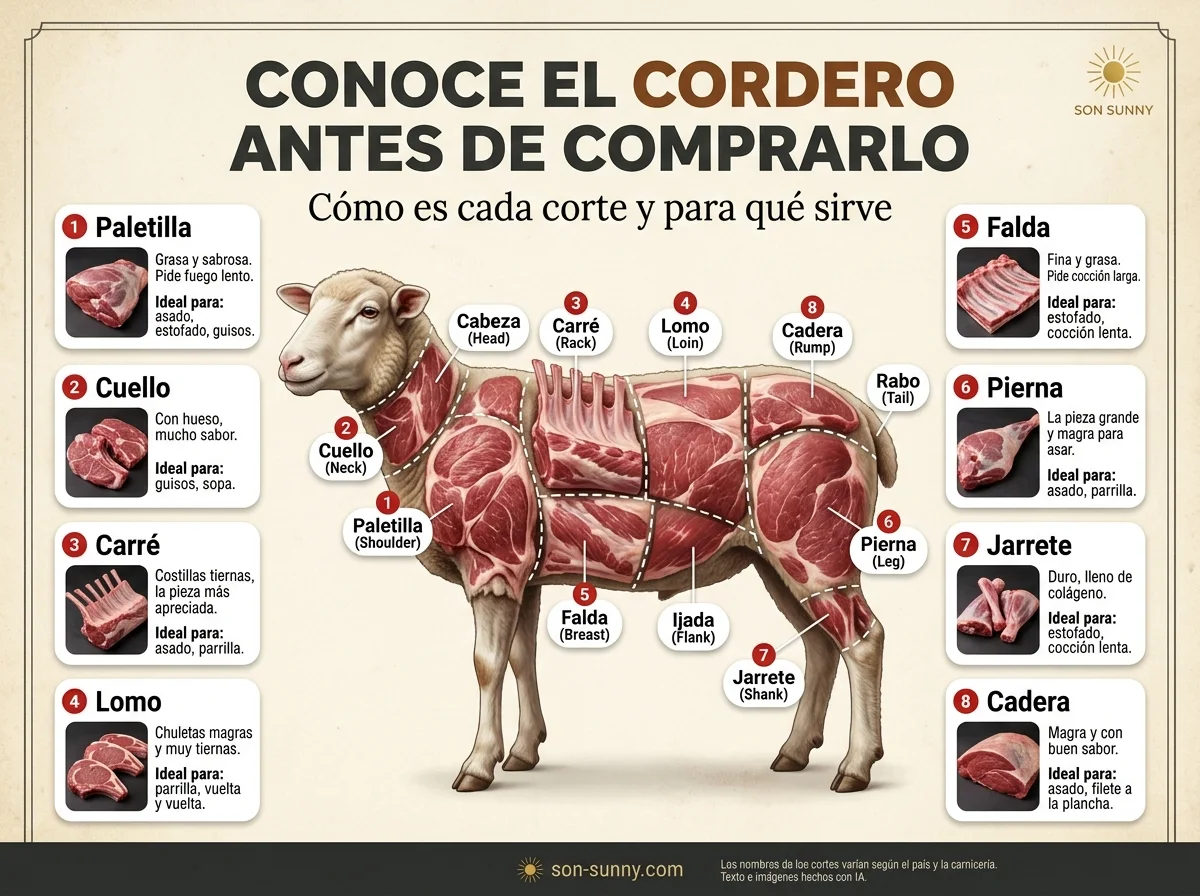 Conoce el cordero antes de comprarlo - Cómo es cada corte y para qué sirve