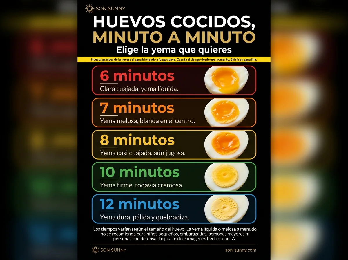 Huevos cocidos, minuto a minuto - Elige la yema que quieres