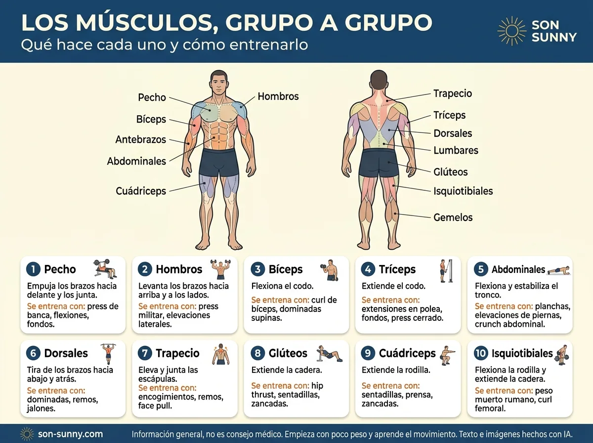 Los músculos, grupo a grupo - Qué hace cada uno y cómo entrenarlo