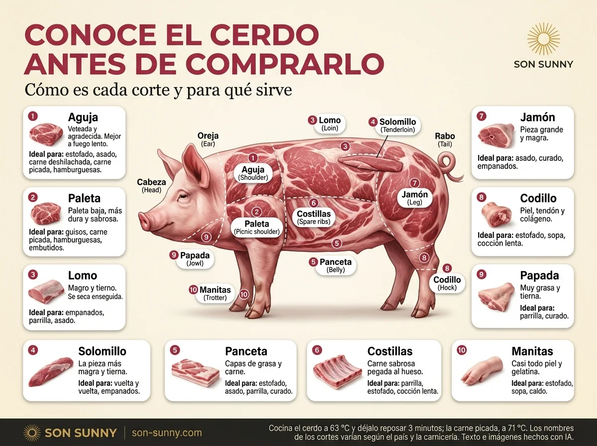 Conoce el cerdo antes de comprarlo - Cómo es cada corte y para qué sirve