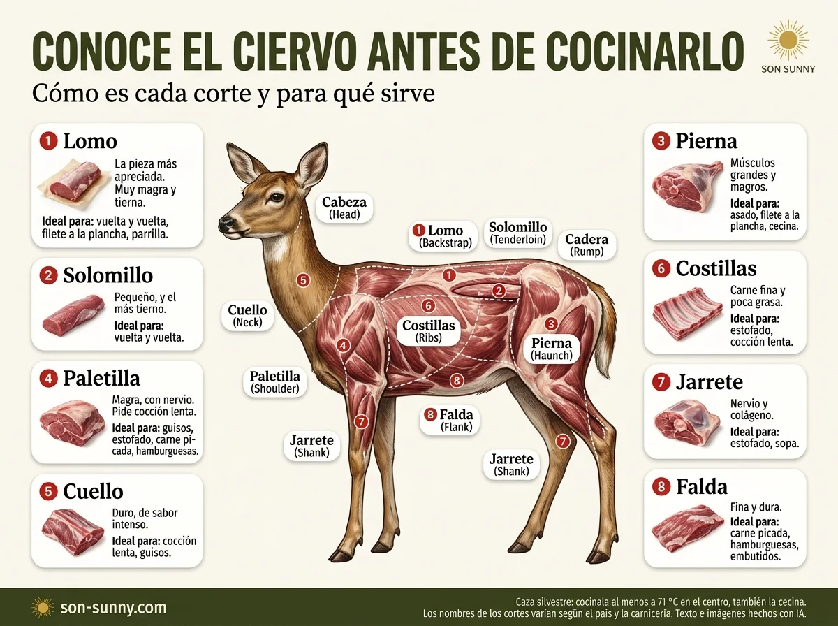 Conoce el ciervo antes de cocinarlo - Cómo es cada corte y para qué sirve