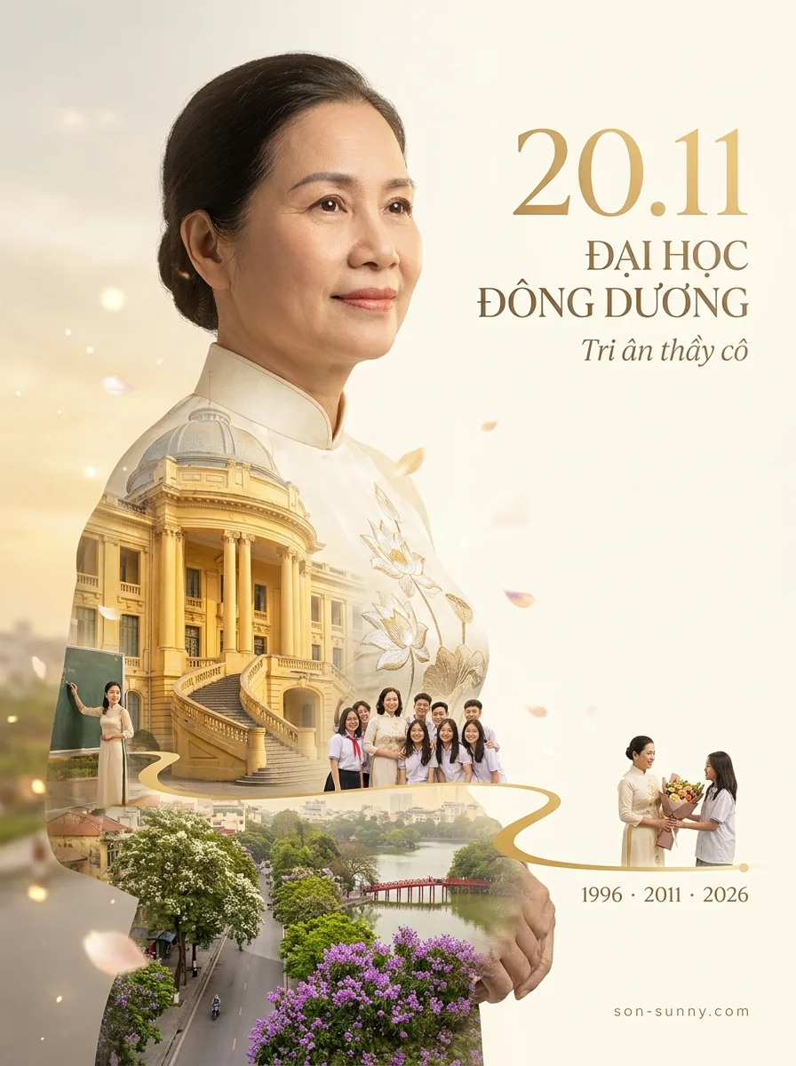 Exposure + timeline: Đại học Đông Dương, Hà Nội (made with AI)
