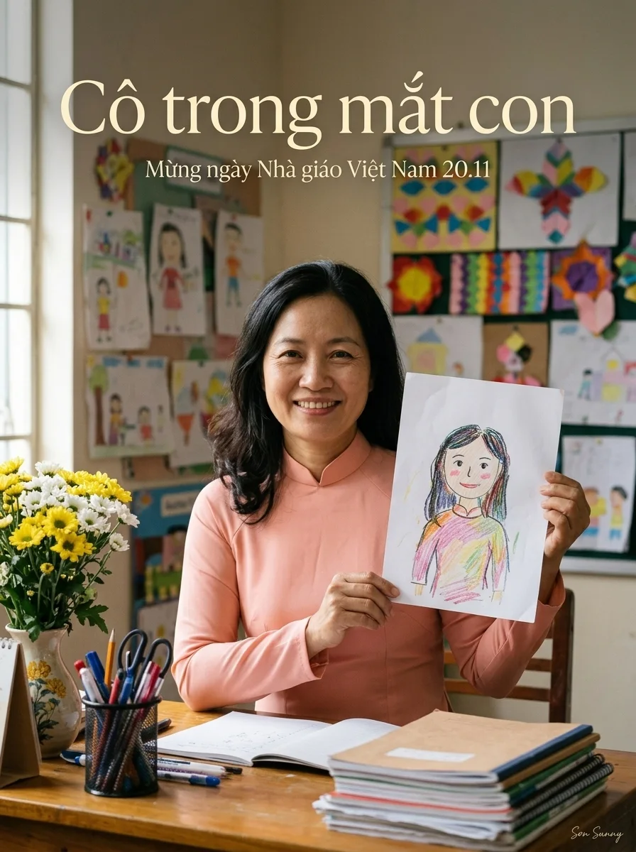 The teacher in a child's drawing (made with AI)