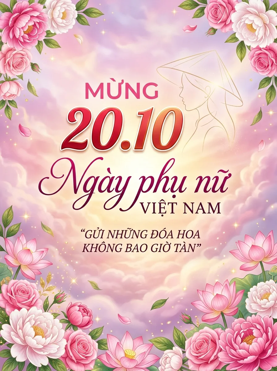 20/10 greeting card with a flower frame (made with AI)