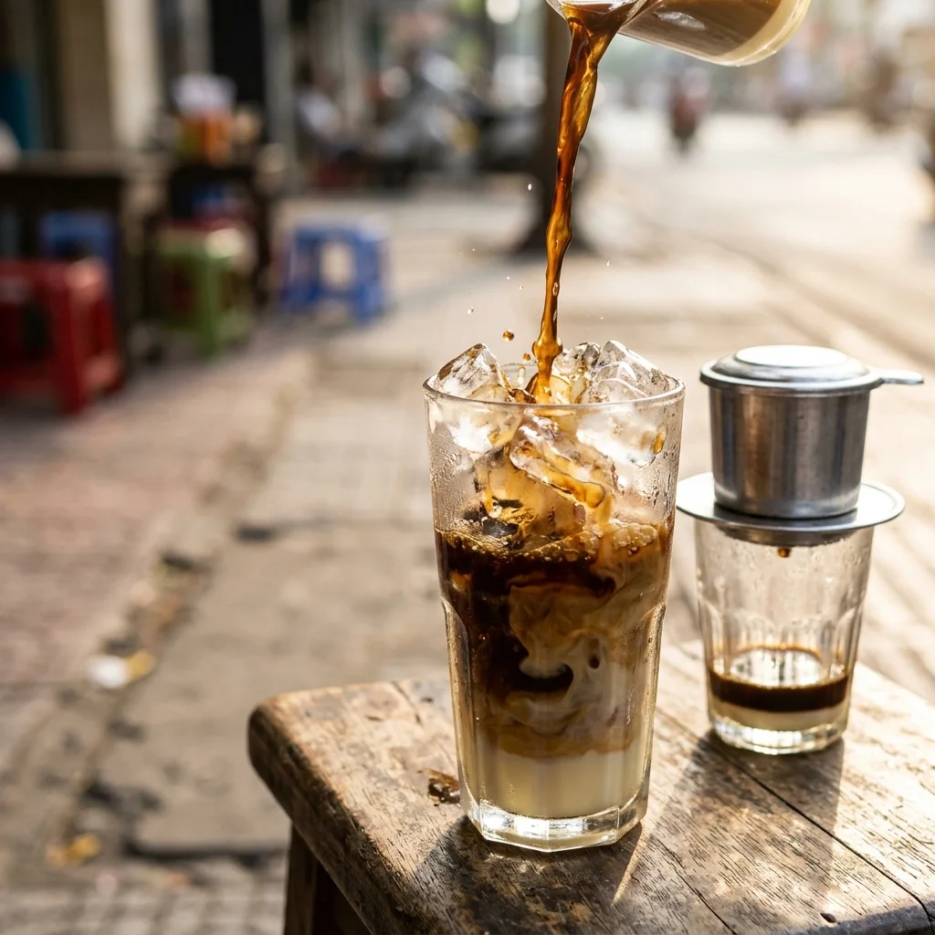 Milk coffee pour (made with AI)
