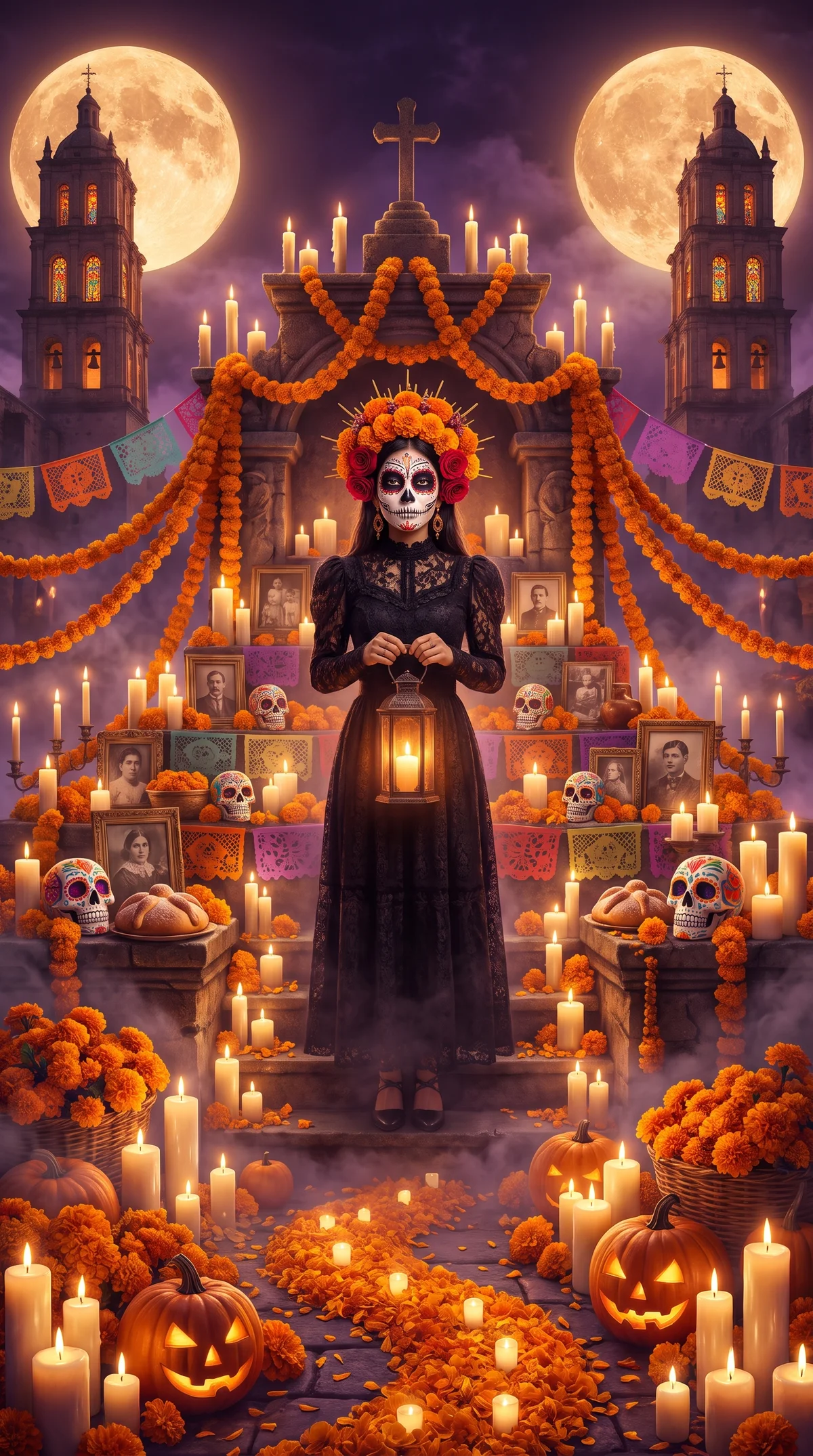 Pintura de calavera (creado con AI)