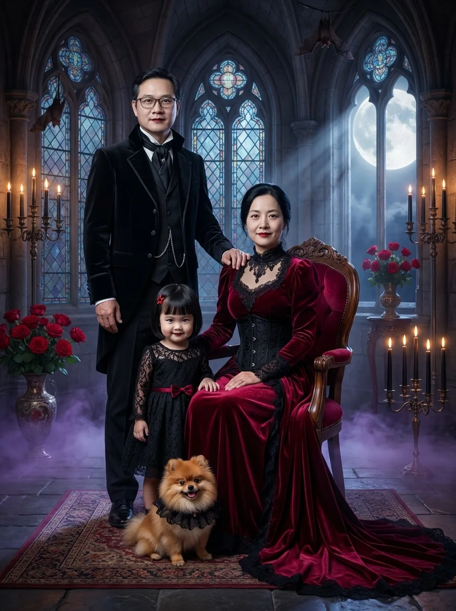 Imagen de familia gótica desde tu foto (hecho con IA)