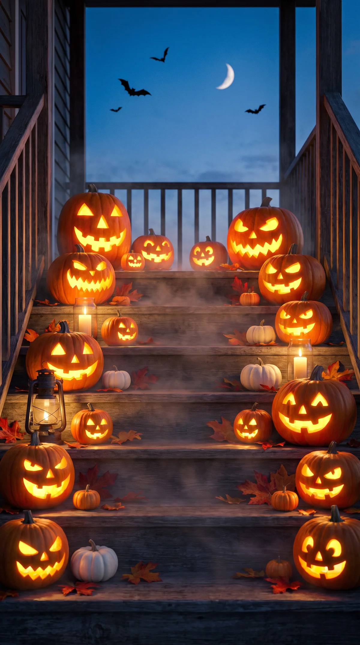 Escaleras de calabaza (creado con AI)