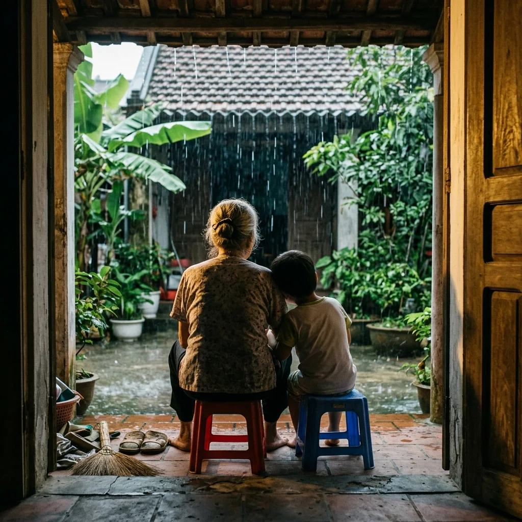 Watching the rain with Grandma (made with AI)