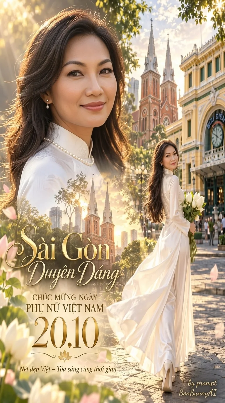 Your face on a Sài Gòn 20/10 poster (made with AI)