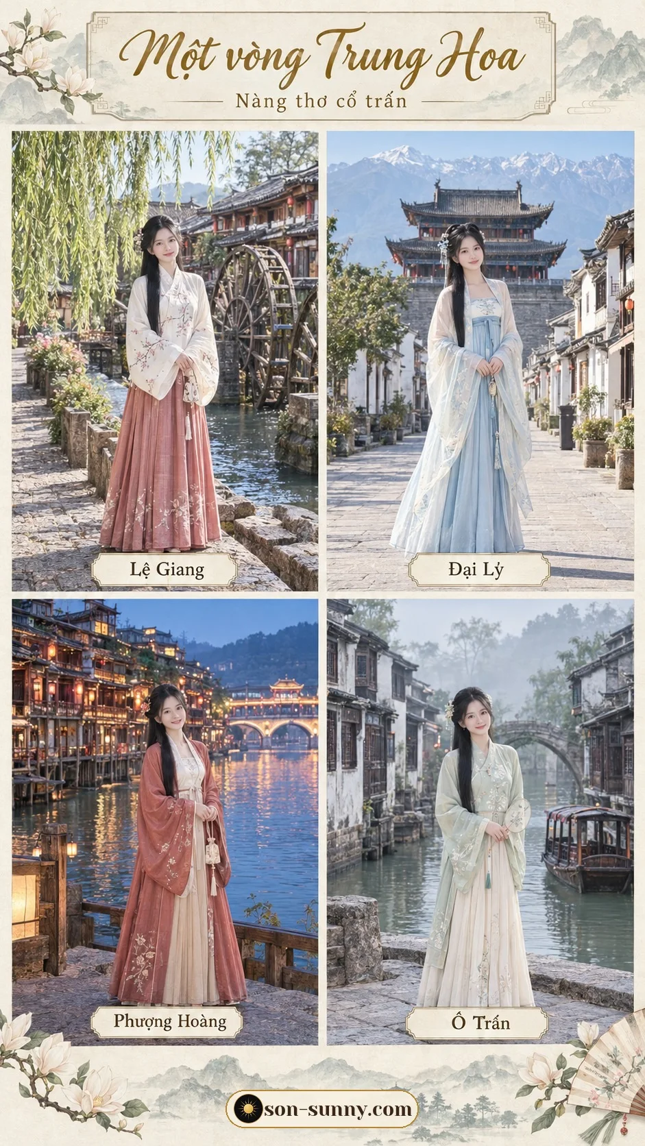Around China's old towns in Hanfu (made with AI)