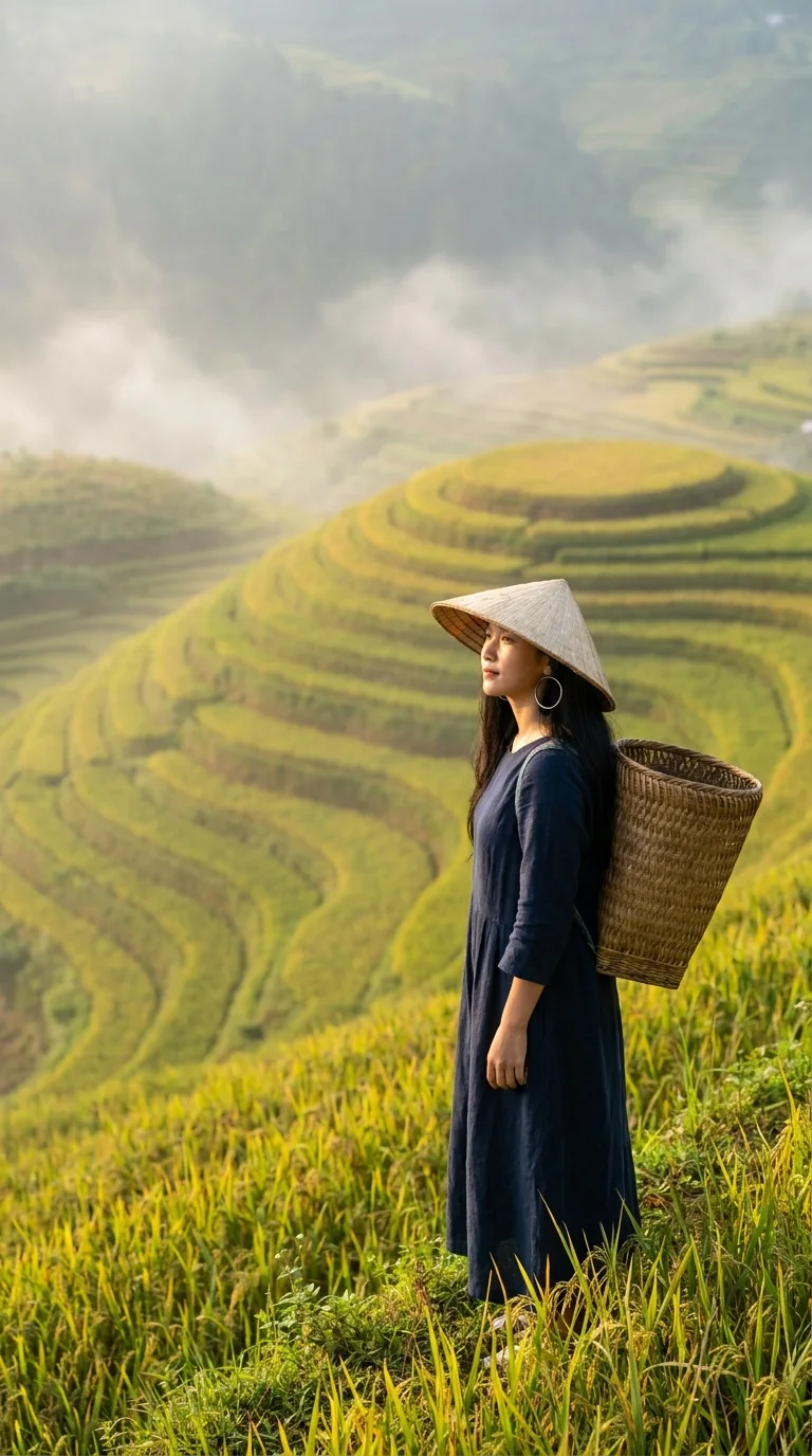 Ruộng lúa vàng (tạo với AI)