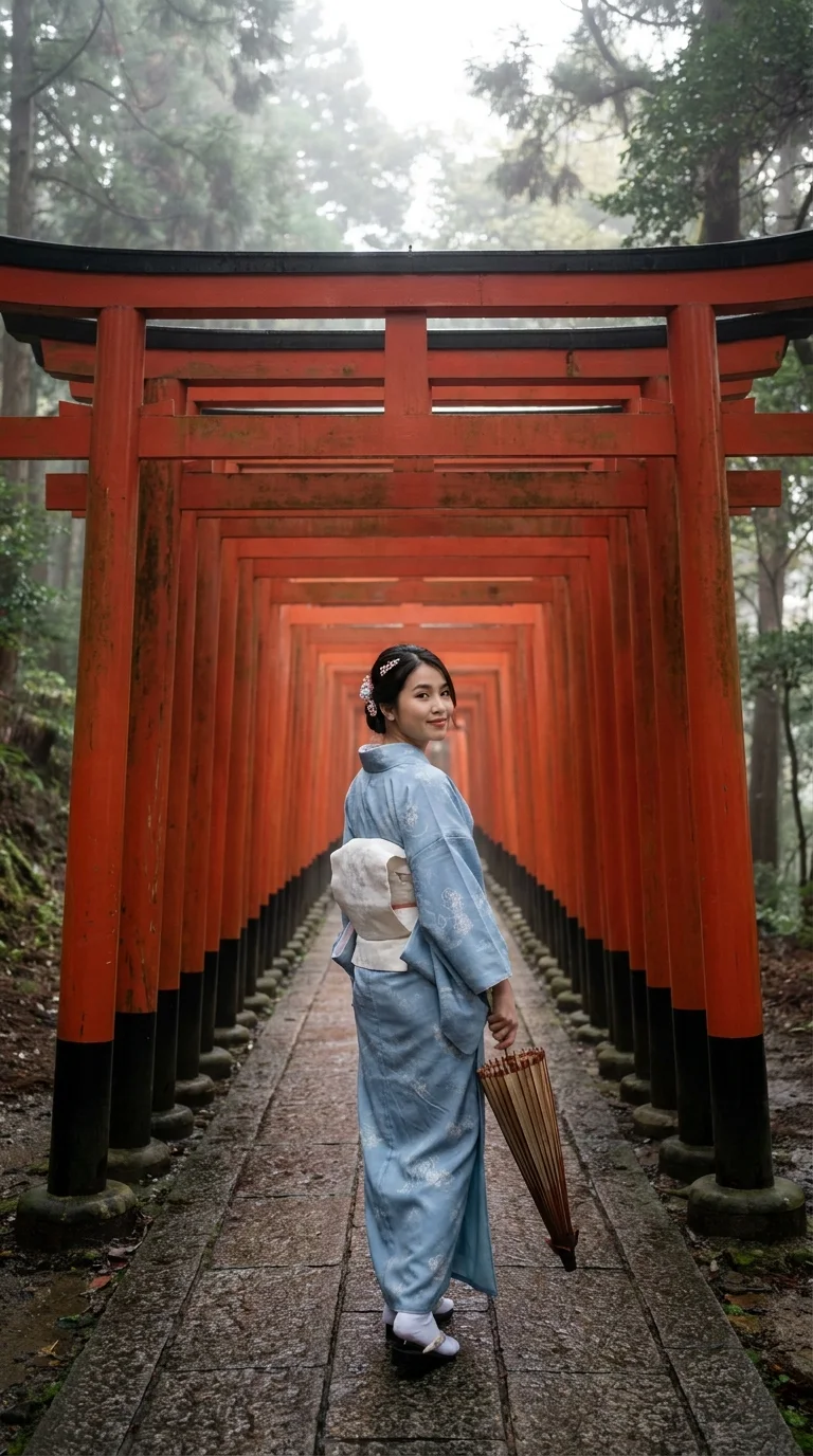 赤い門の寺 (AIで作成)
