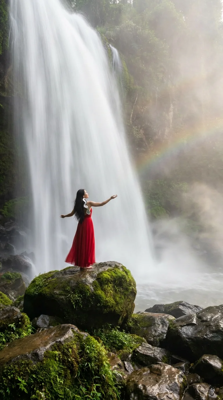 Cascada roja (hecho con IA)
