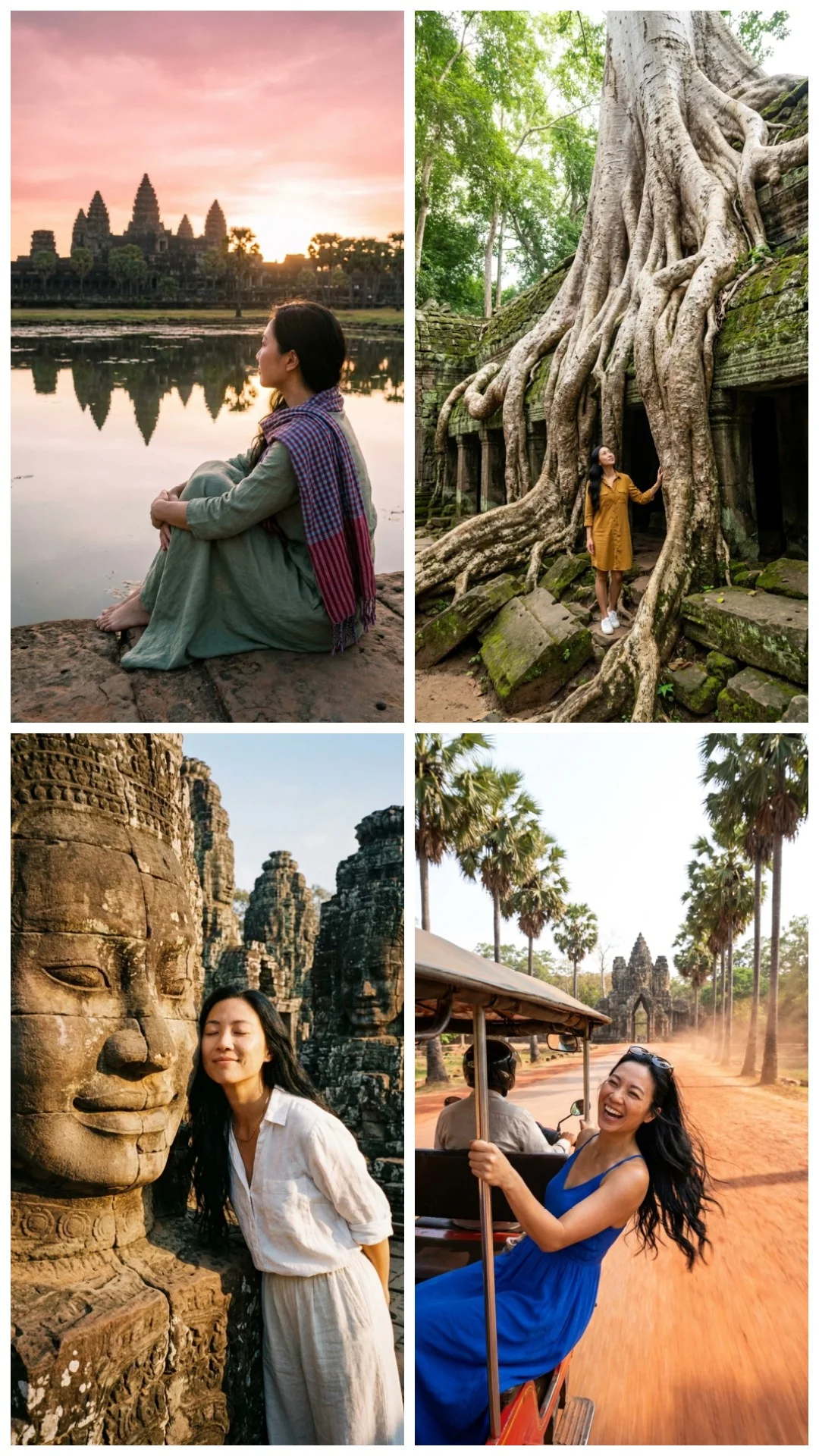 Campuchia: 4 địa điểm nổi tiếng, 4 khoảnh khắc (được làm với AI)