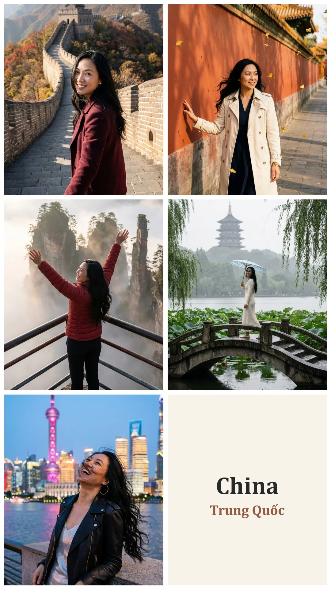 China: 5 famous places, 5 moments (made with AI)