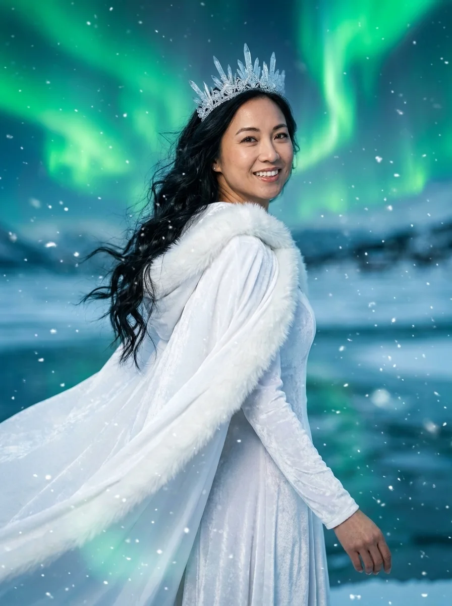 Your face as a snow queen (made with AI)