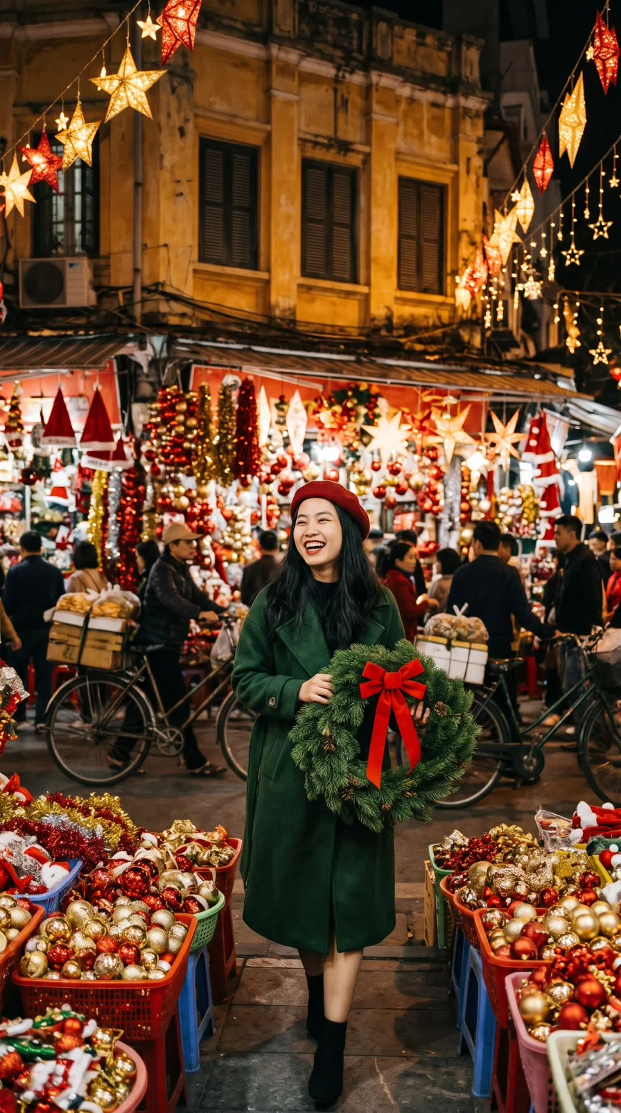 Christmas on Hang Ma street (made with AI)